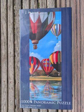 H. Hargrove LET YOUR DREAMS SOAR 1000 pc Panoramic Jigsaw Puzzle HOT AIR BALLOON